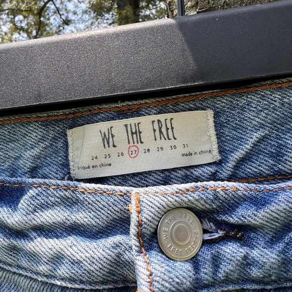 We The Free Relaxed & Destroyed Denim Mini Skirt, Size 27 - Picture 3 of 5